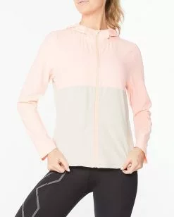 2XU Aero Jacket W Pop Coral/Oatmeal Reflective